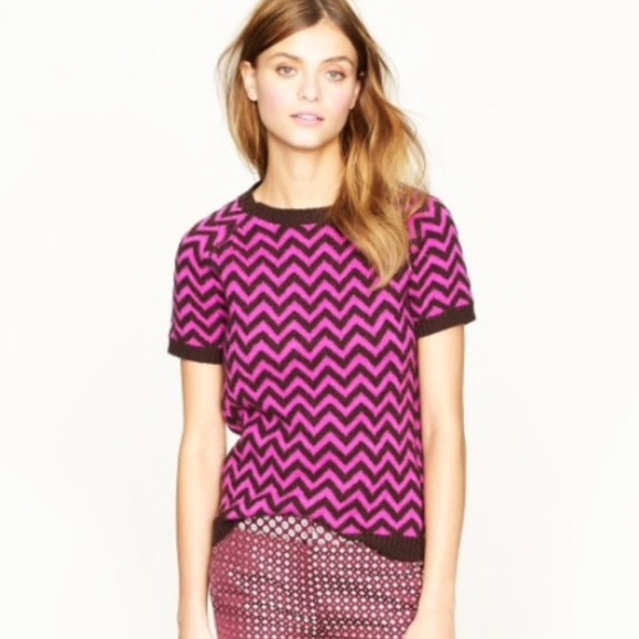 New J Crew Merino Wool Zig Zag Sweater 
